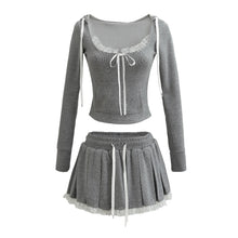 Cozy Girl Skort Set- Gray