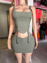 Serving Daily Corset Top & Skirt Set- Olive