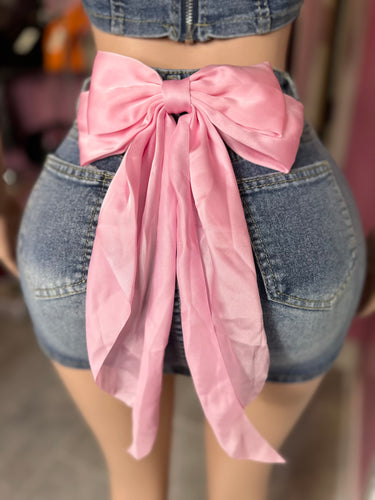 Pretty Please Bow Hair Clip- Pink