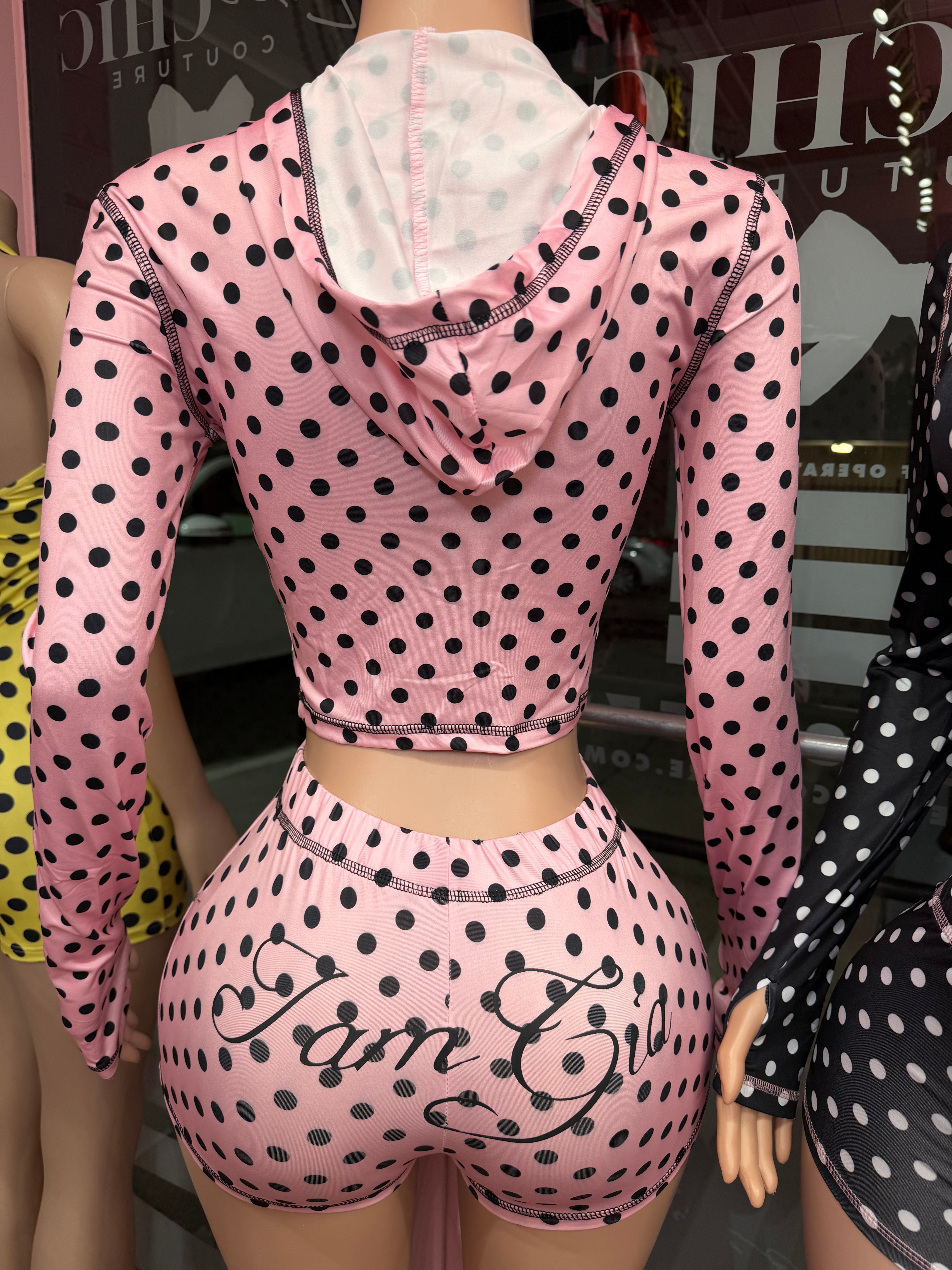 Gam Gia Jacket & Short Set- Polka Dot