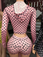 Gam Gia Jacket & Short Set- Polka Dot