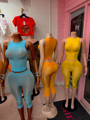 Liquid Sleeveless Capri Set