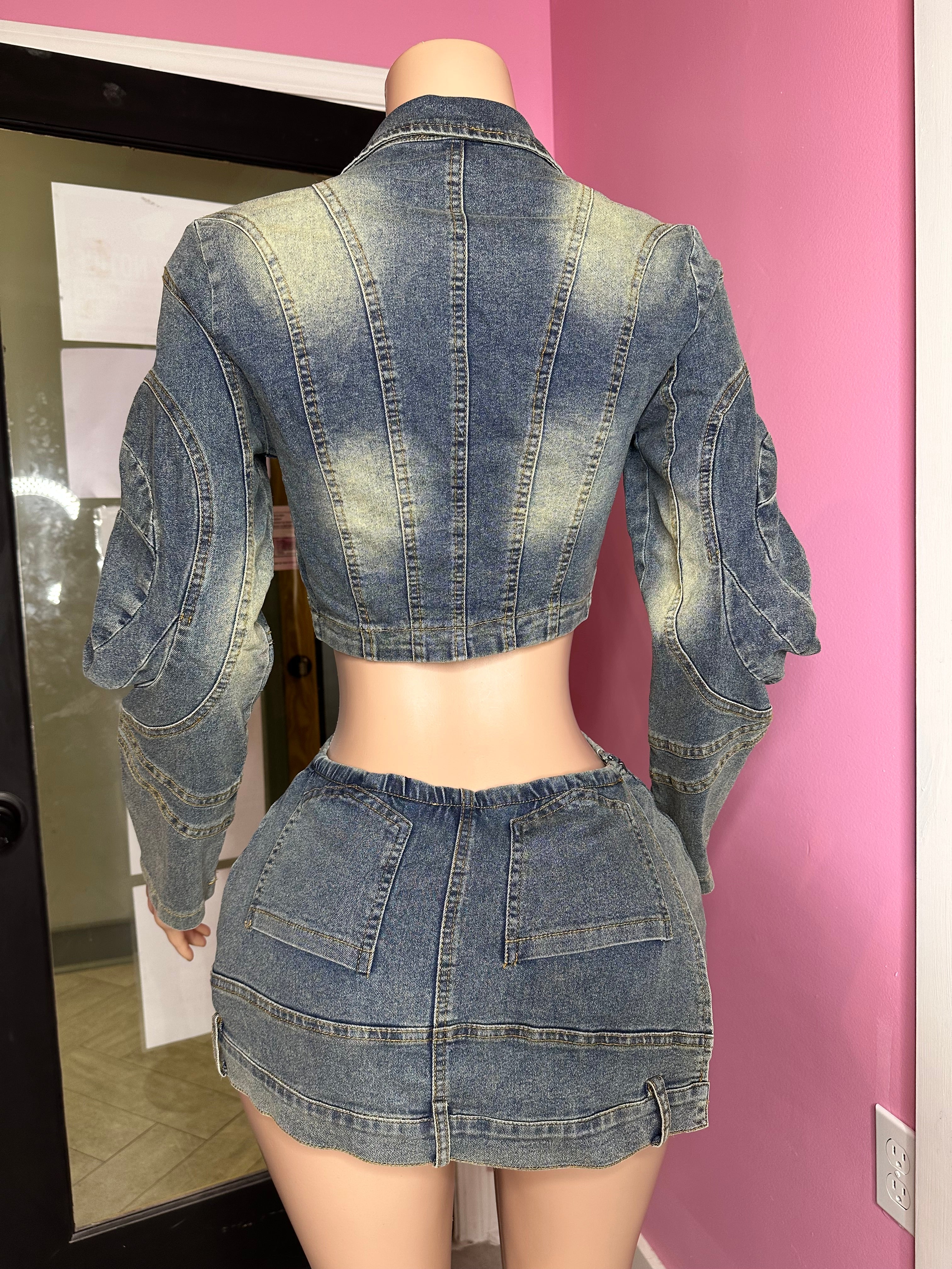Metro Chic Denim Skort Set