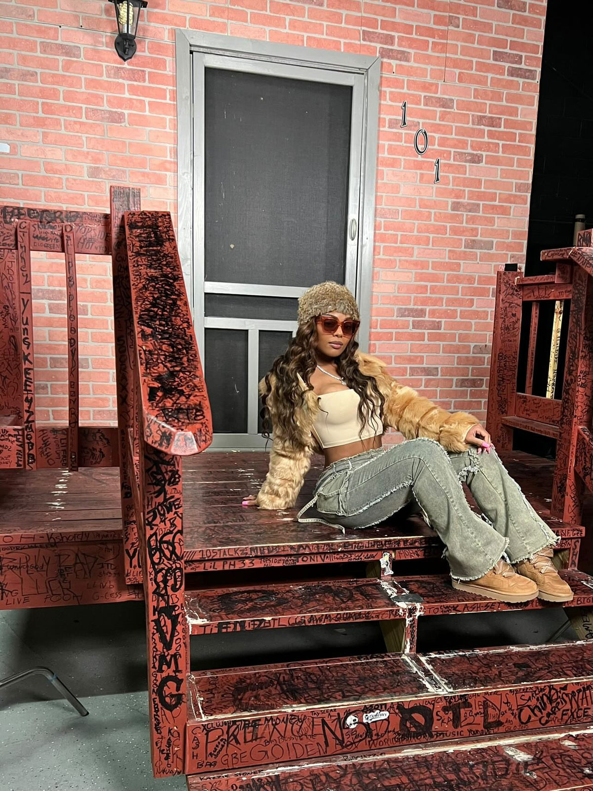 Furry Fantasy Crop Jacket-Taupe