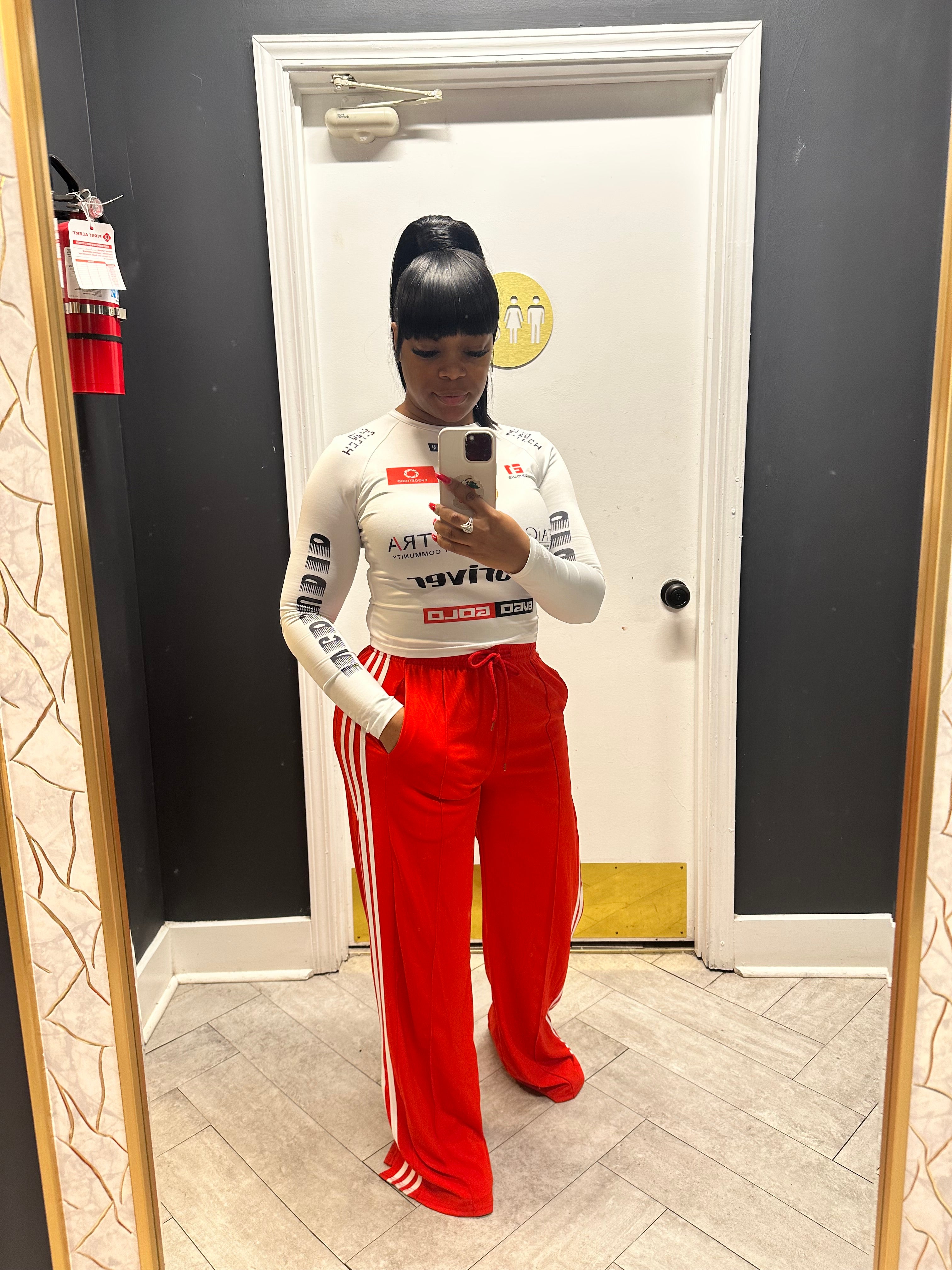 Open Me Up Sweat Pants- Red
