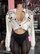 Rockstar Attitude Cropped Bomber Jacket – White