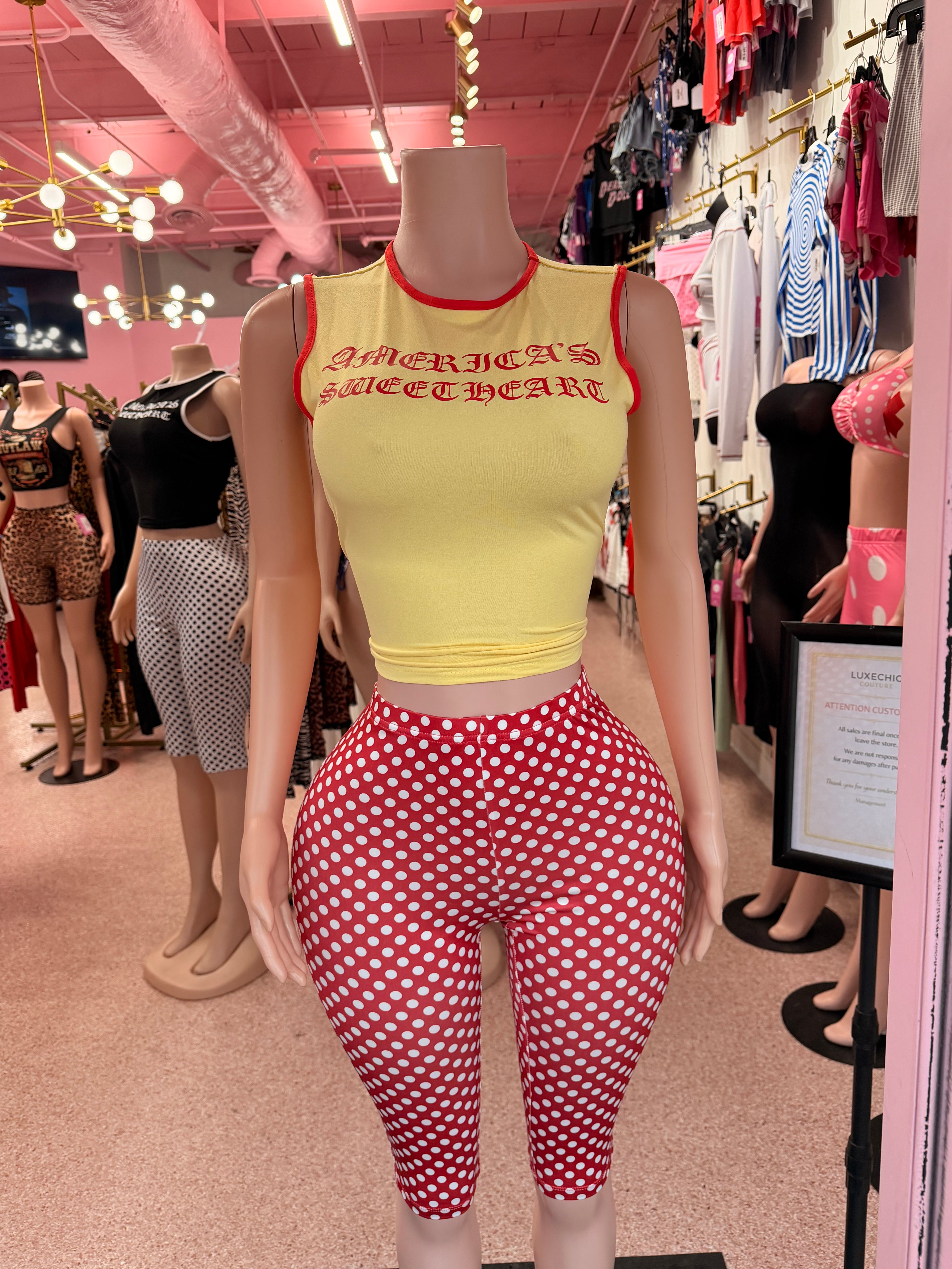 Americas Sweetheart Top- Yellow/Red