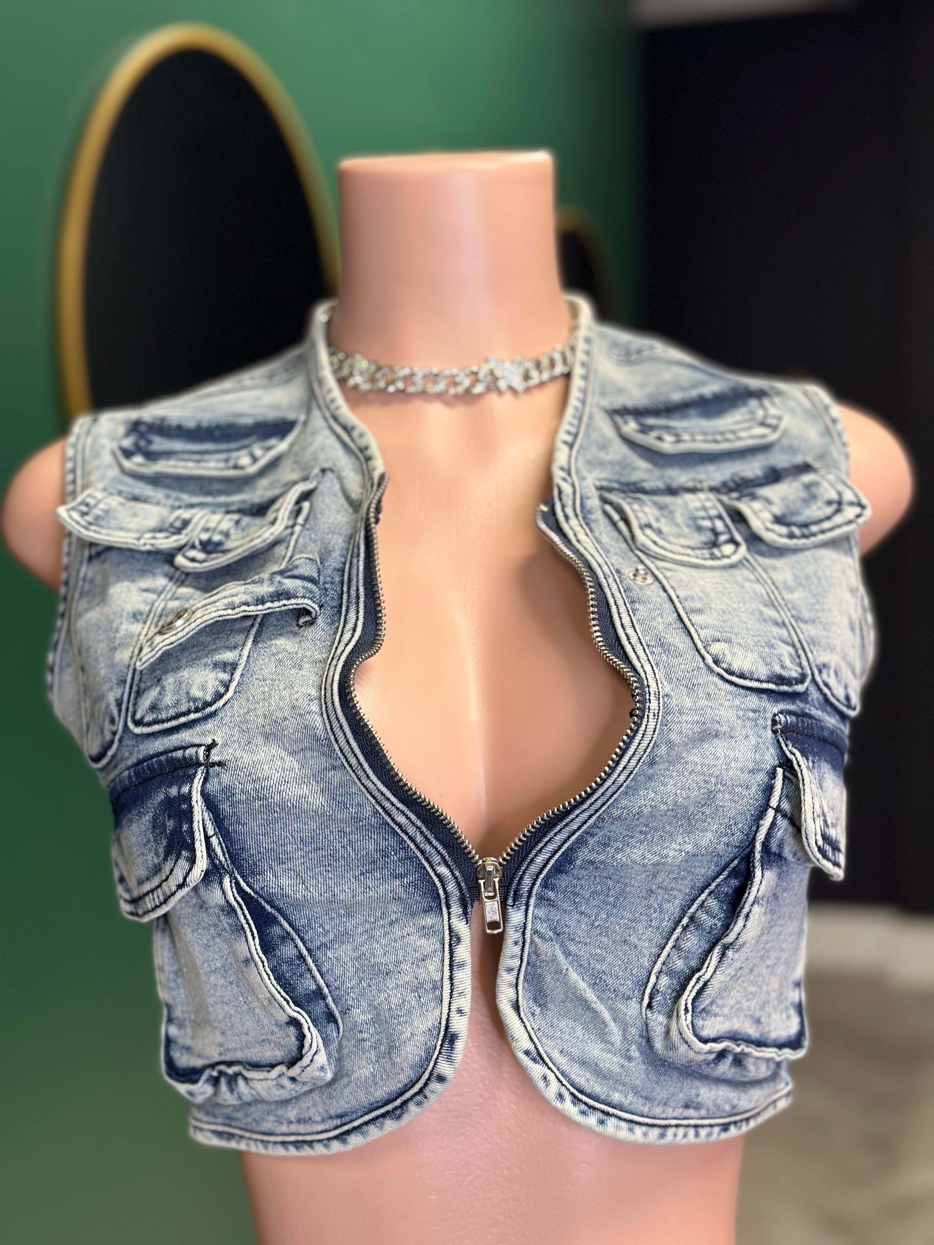 Been That Girl Shorts & Vest Denim Set