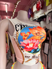 Tropical Daydream Top Only- Ivory Multi