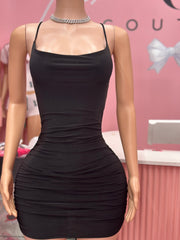 Your Needs Met Solid Ruched Dress- Various Colors
