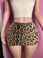 Wild Love Sequins Animal Print Skirt