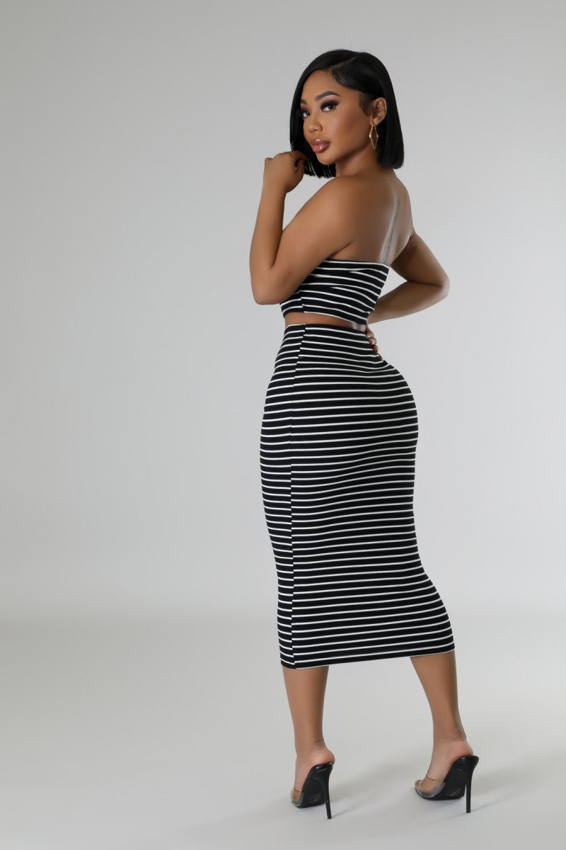 Switching Lanes Skirt Set- Black