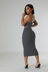 Switching Lanes Skirt Set- Black