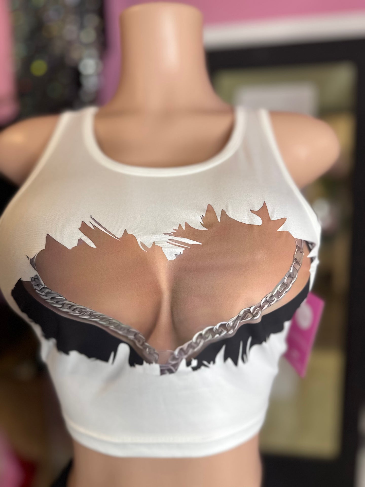 Naked Graphic Top Only- White