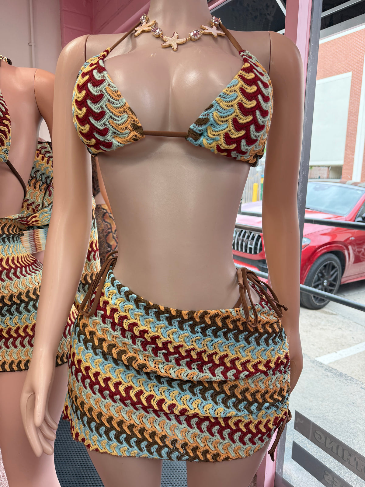 Island Heat Crochet Skirt & Thong Set