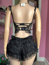 I’m All That Ruffle Lace Shorts Set- Black