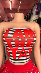I Am The Star Tube Top – White/Red