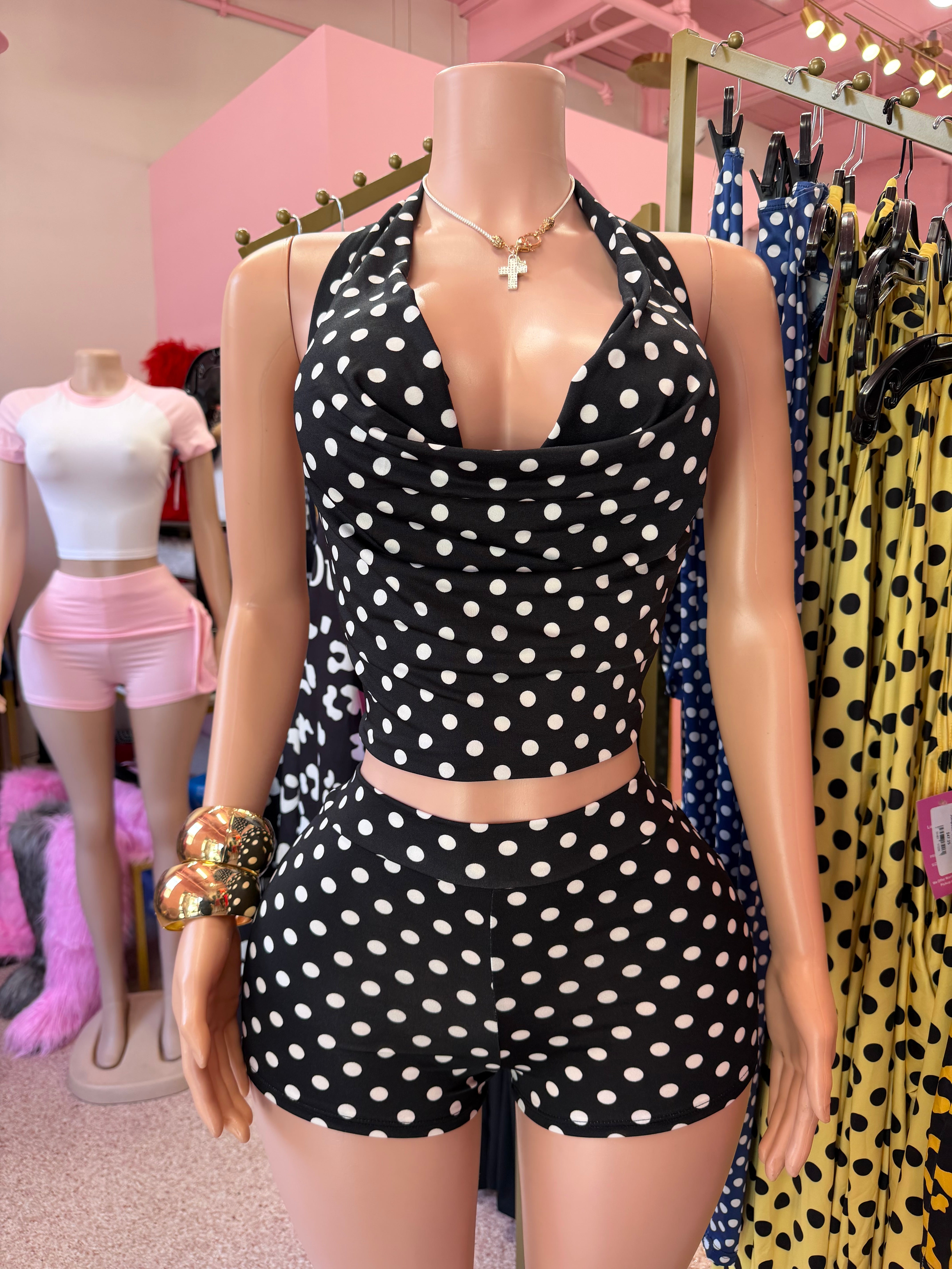 Polka Muse Halter & Short Set