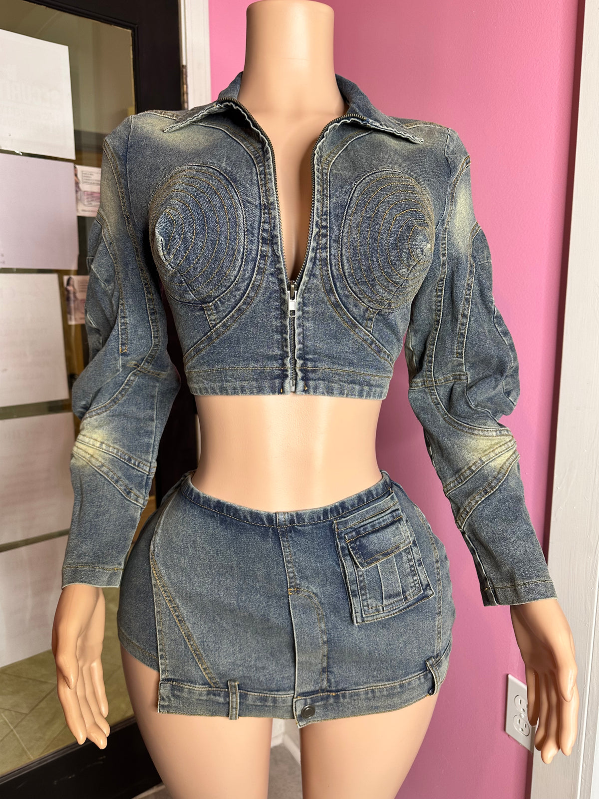 Metro Chic Denim Skort Set