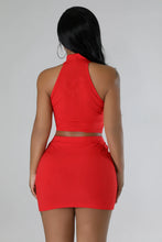 Cupid Ribbed Skirt Set- Red