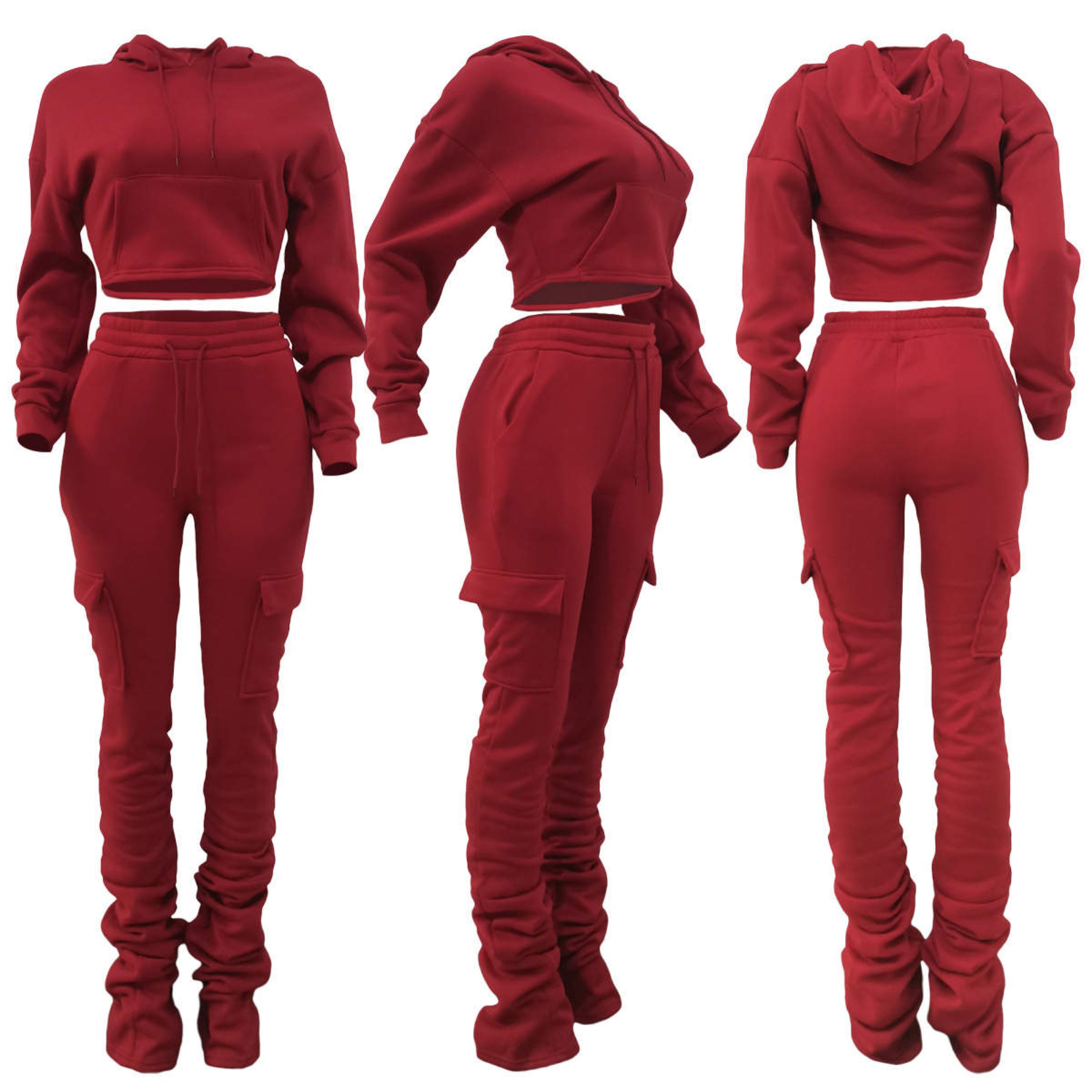 Stacked Jogger Sweatsuit Set- Various Colors