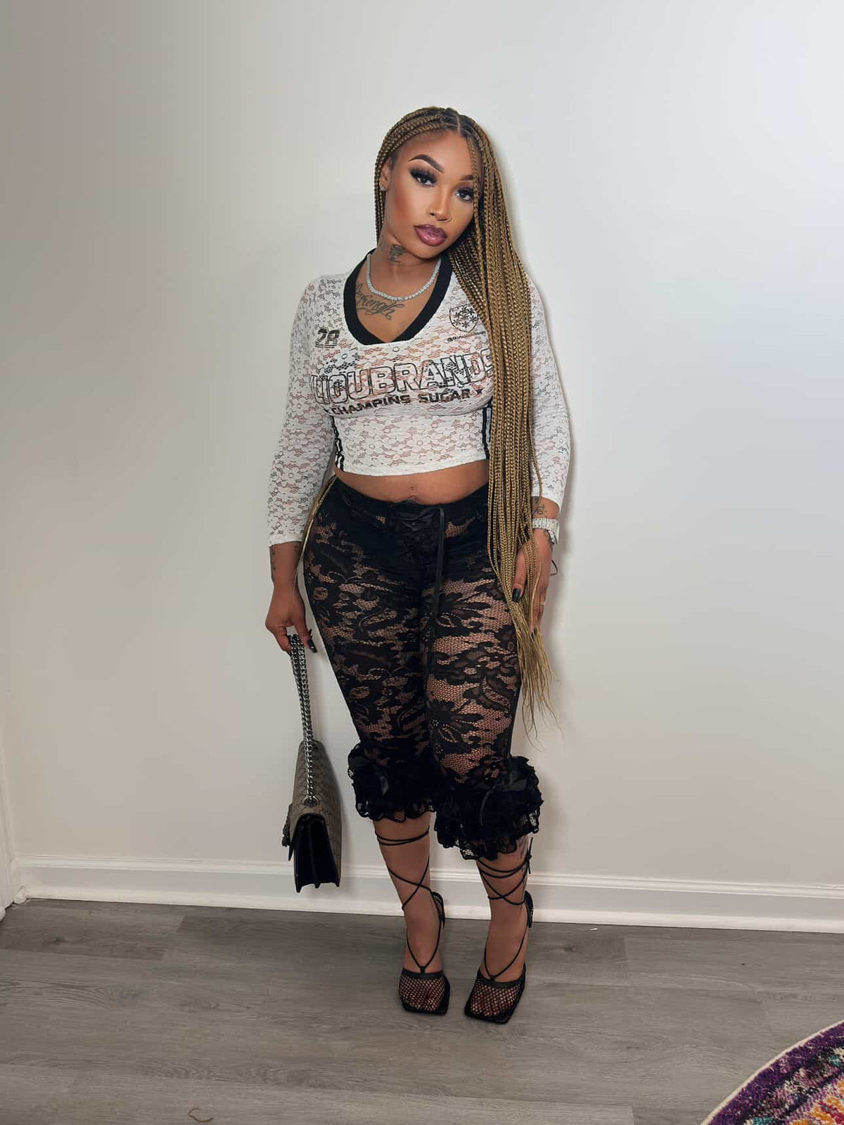 Inspired By Me Lace Capris- Black