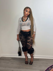 Inspired By Me Lace Capris- Black
