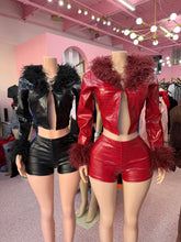 Rich Threat Croc Fur Two-Piece Short Set