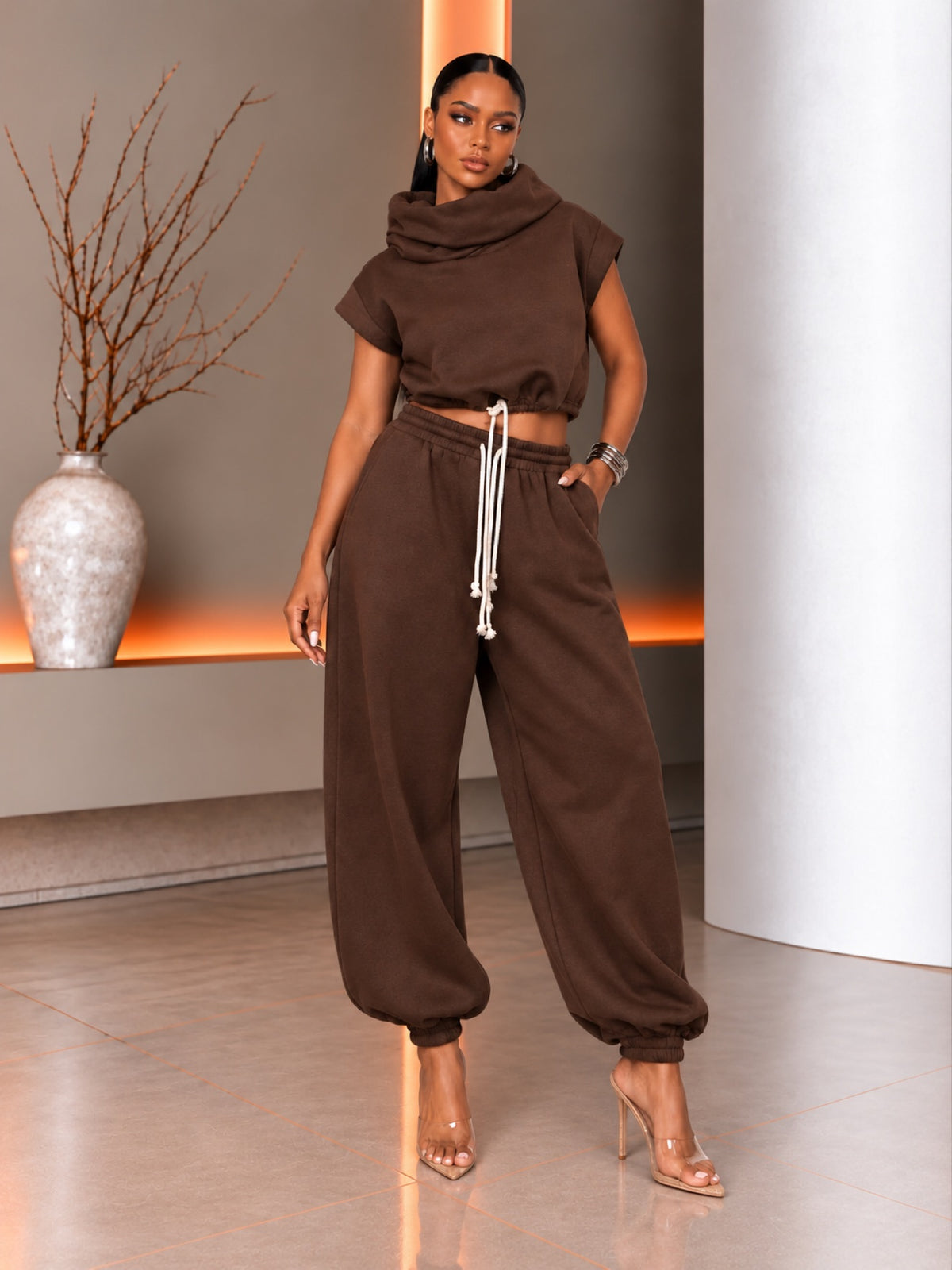 Luxury On My Mind Jogger Set – Brown