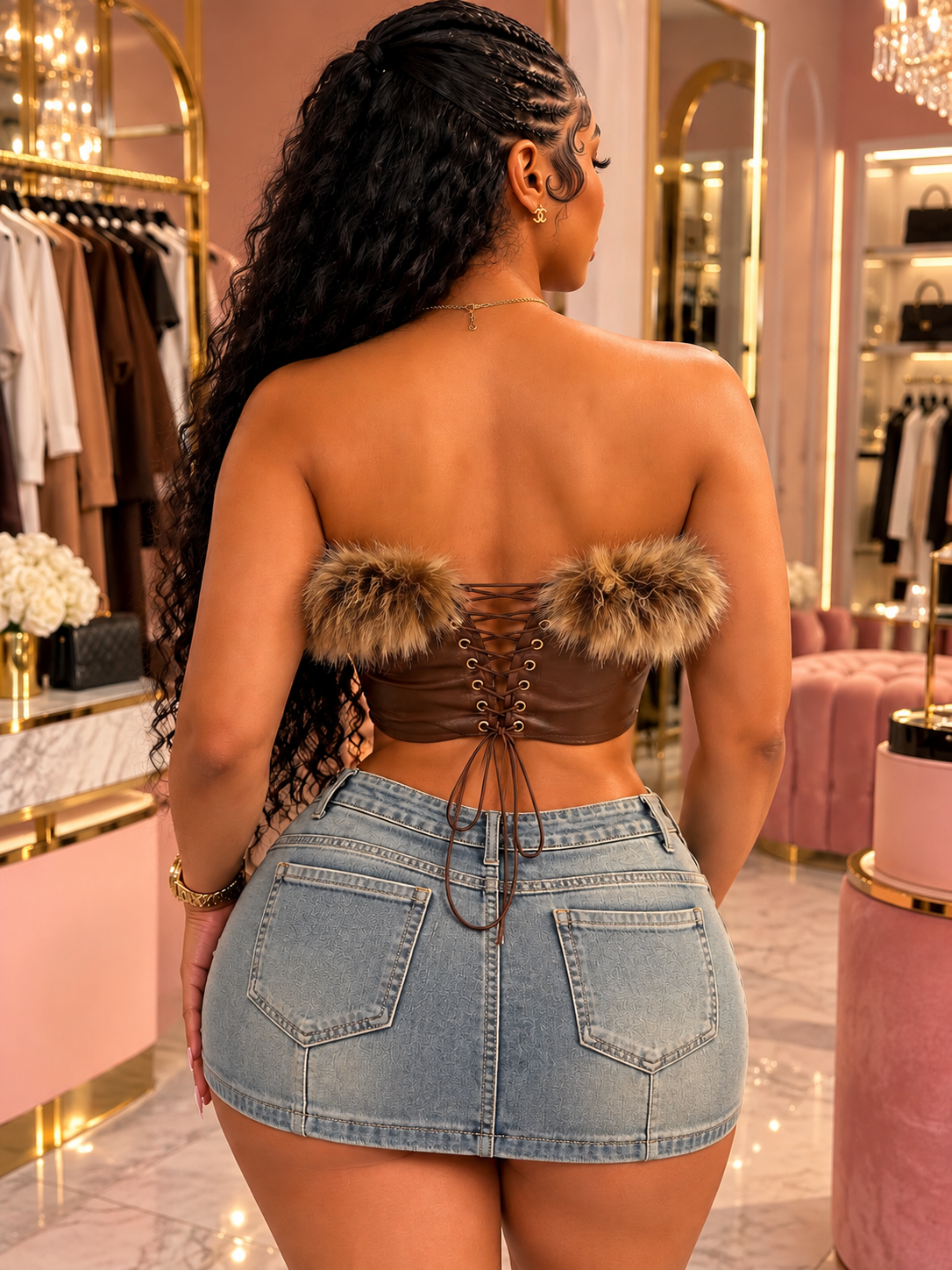 Cowgirl Fantasy Corset Top – Brown