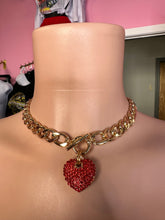 Heart Necklace- Gold/Red