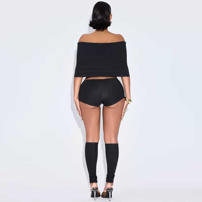 All Or Nothing Three Piece Short Set- Black
