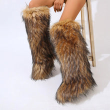 Wynter Fluffy Faux Fur Tall Boots- Brown