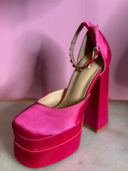 Platform Ankle Strap Heel- Pink