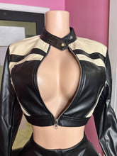 Fashion Fusion Cropped Leather Jacket- Black