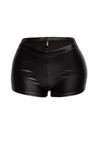 Booty Poppin PU Matte Shorts – Black