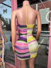 Rush Hour Ruched Halter Dress- Purple Multi