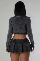 Remember Me Pleated Mini Skirt 3PC Set- Black