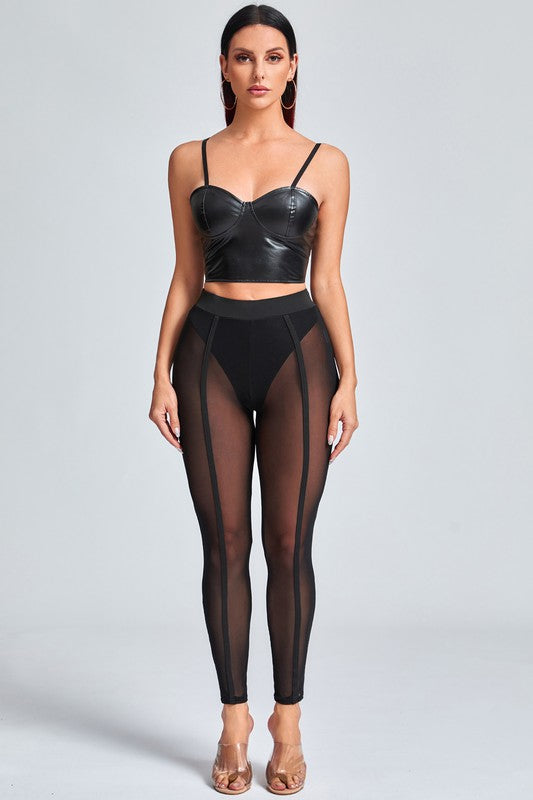Sheer Mesh Legging- Black