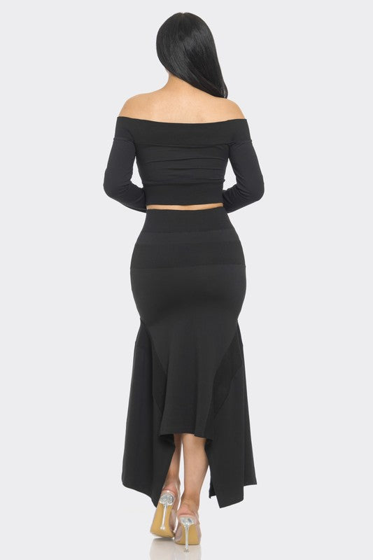 Mermaid Muse Skirt Set- Black
