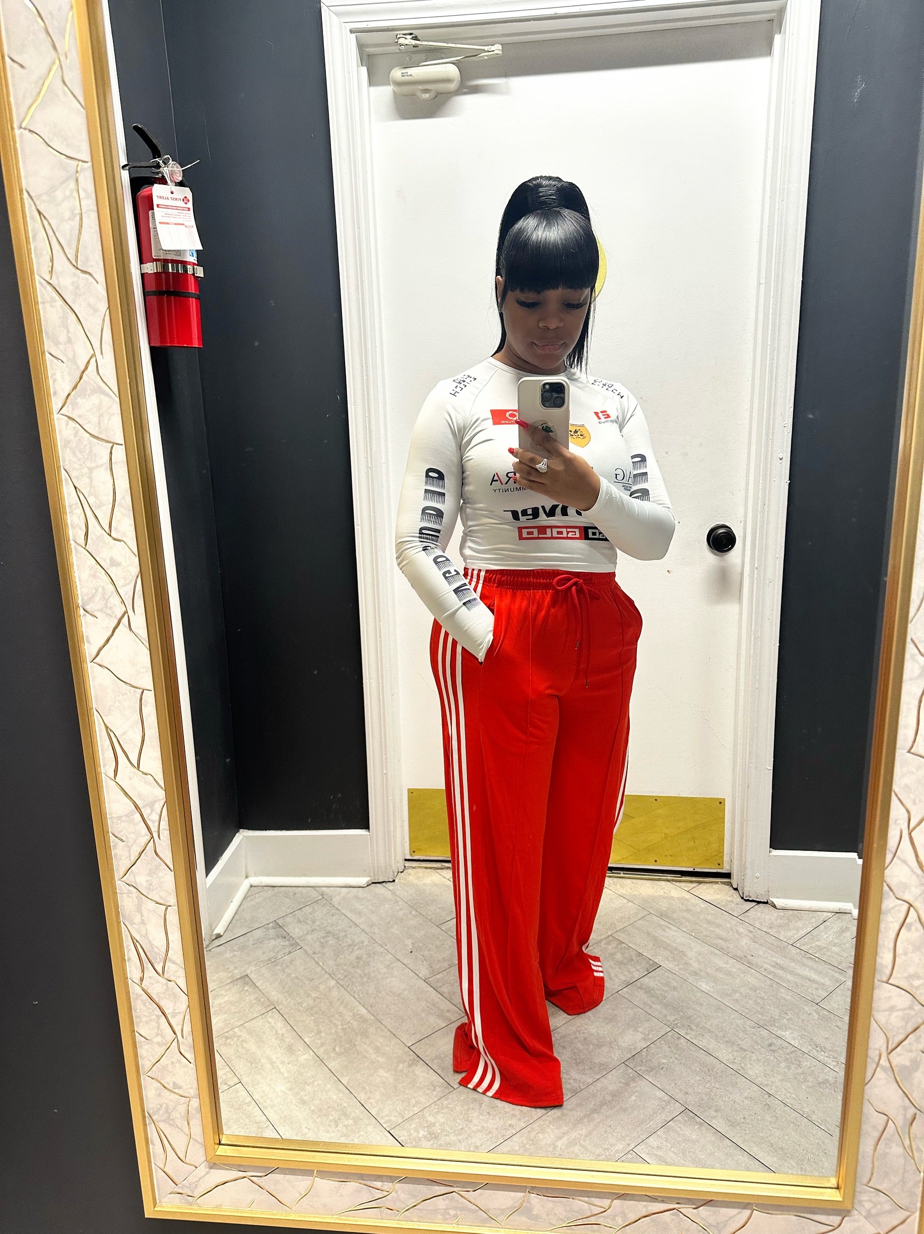 Open Me Up Sweat Pants- Red