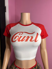 Cunt Graphic Top- White/Red