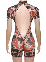 Tattoo Mesh Romper - Multi