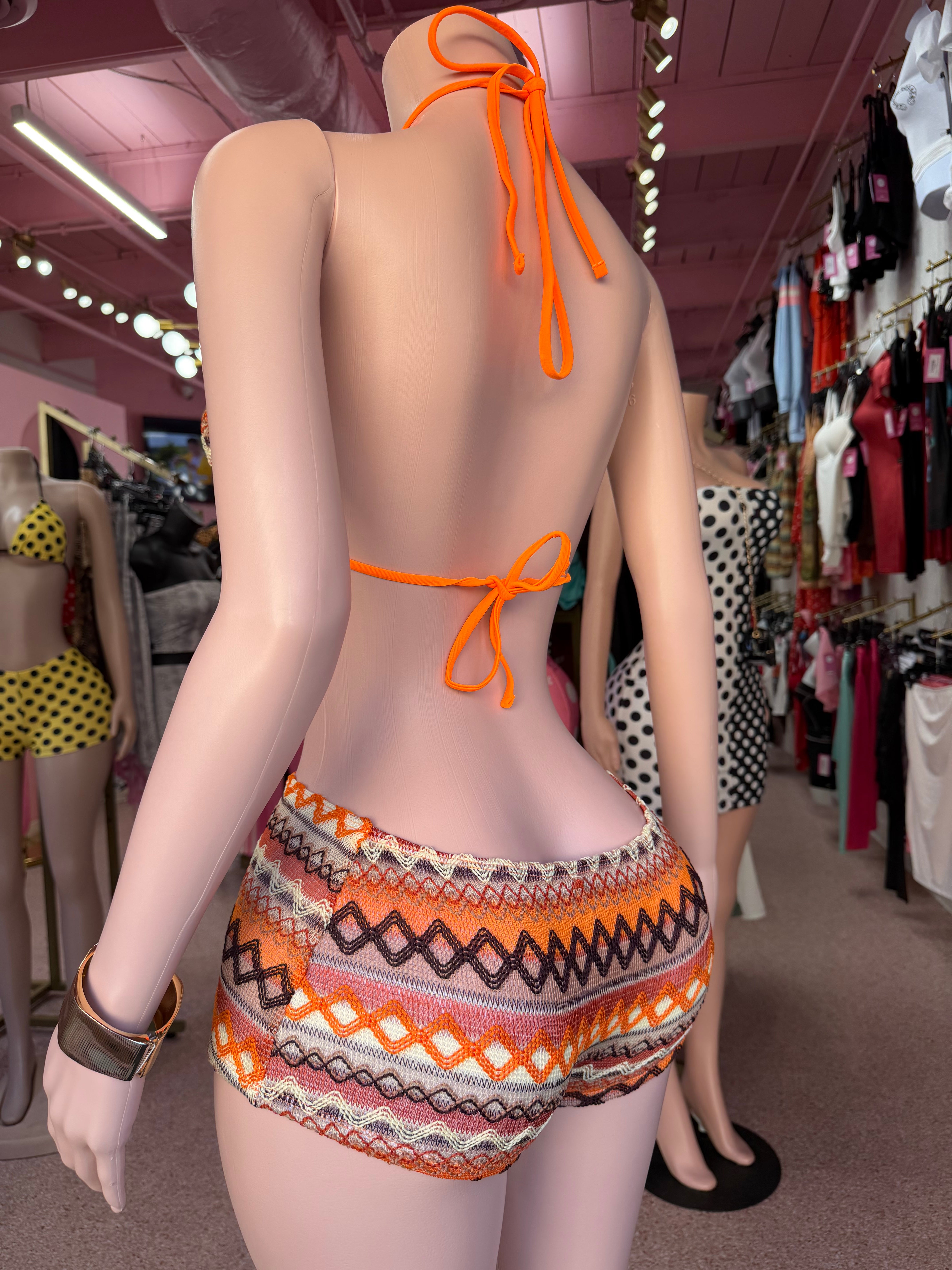 Sunset Vibes Crochet Set- Orange