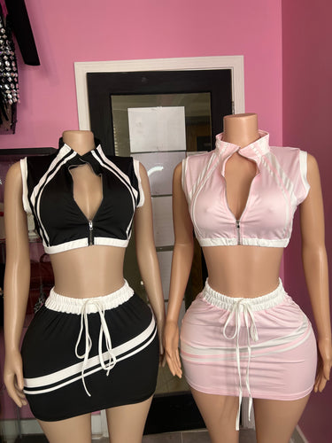 Taking Off Windbreaker Skirt Set- Various Colors