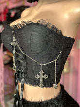 Cross Bustier Top- Black