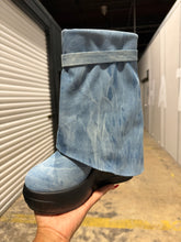 Lock It Down Denim Platform Boots – Light Wash