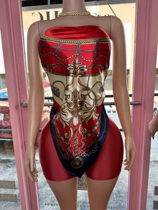 Whispering Silk Scarf & Short Set- Red