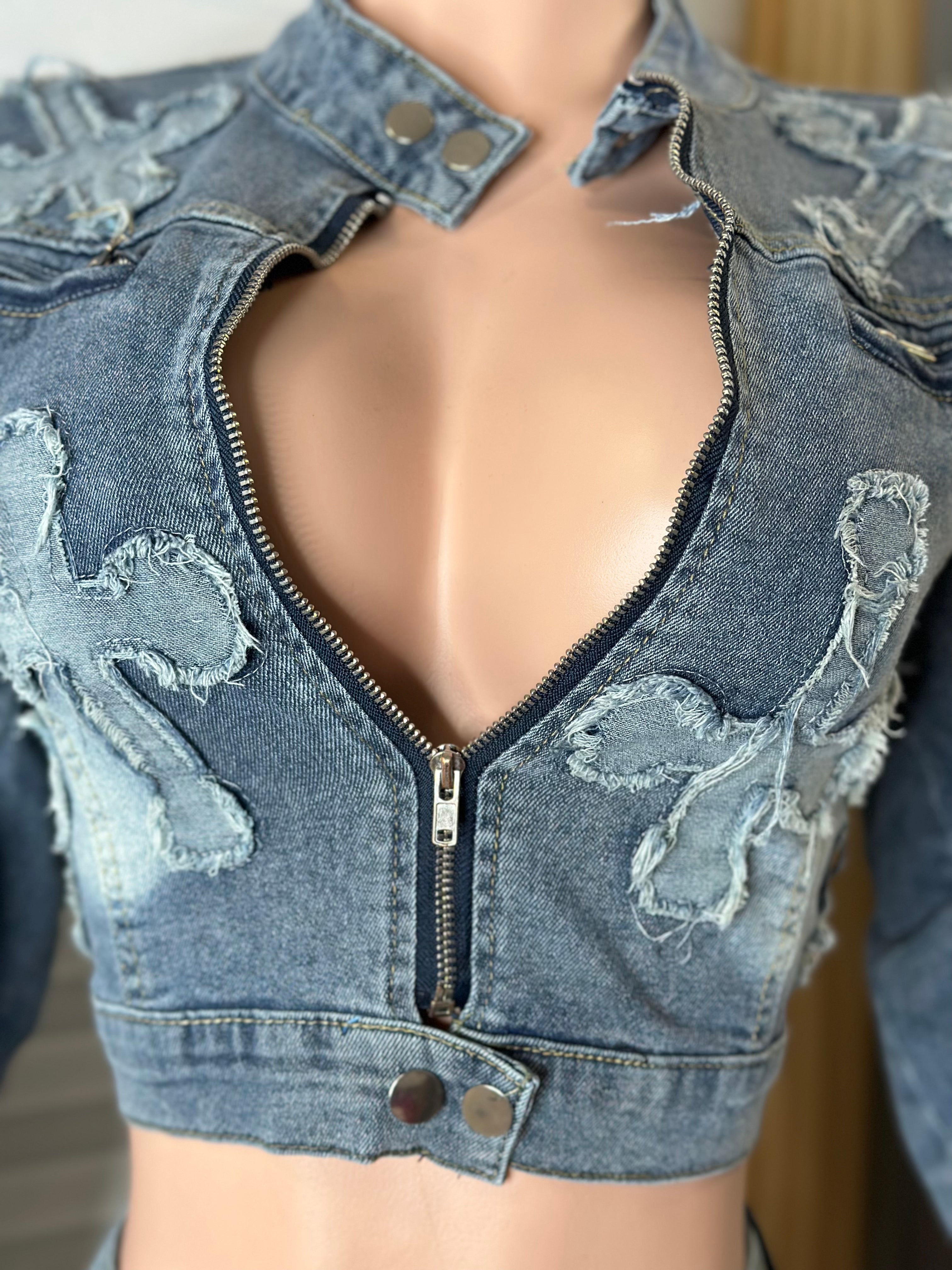 Crossed My Mind Denim Mini Skirt Set