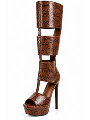Poison Ivy Platform Boots – Brown